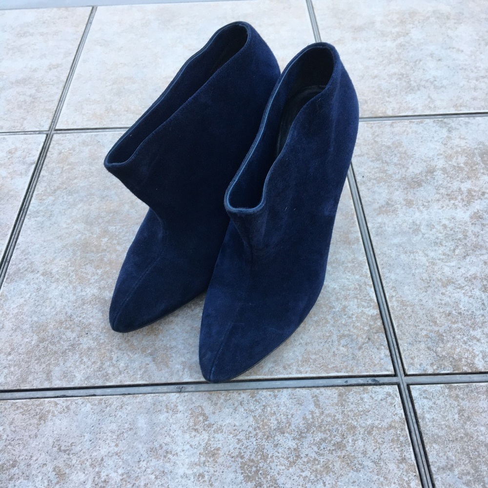 Balenciaga navy suede ankle boots 38 - Picture 8 of 12